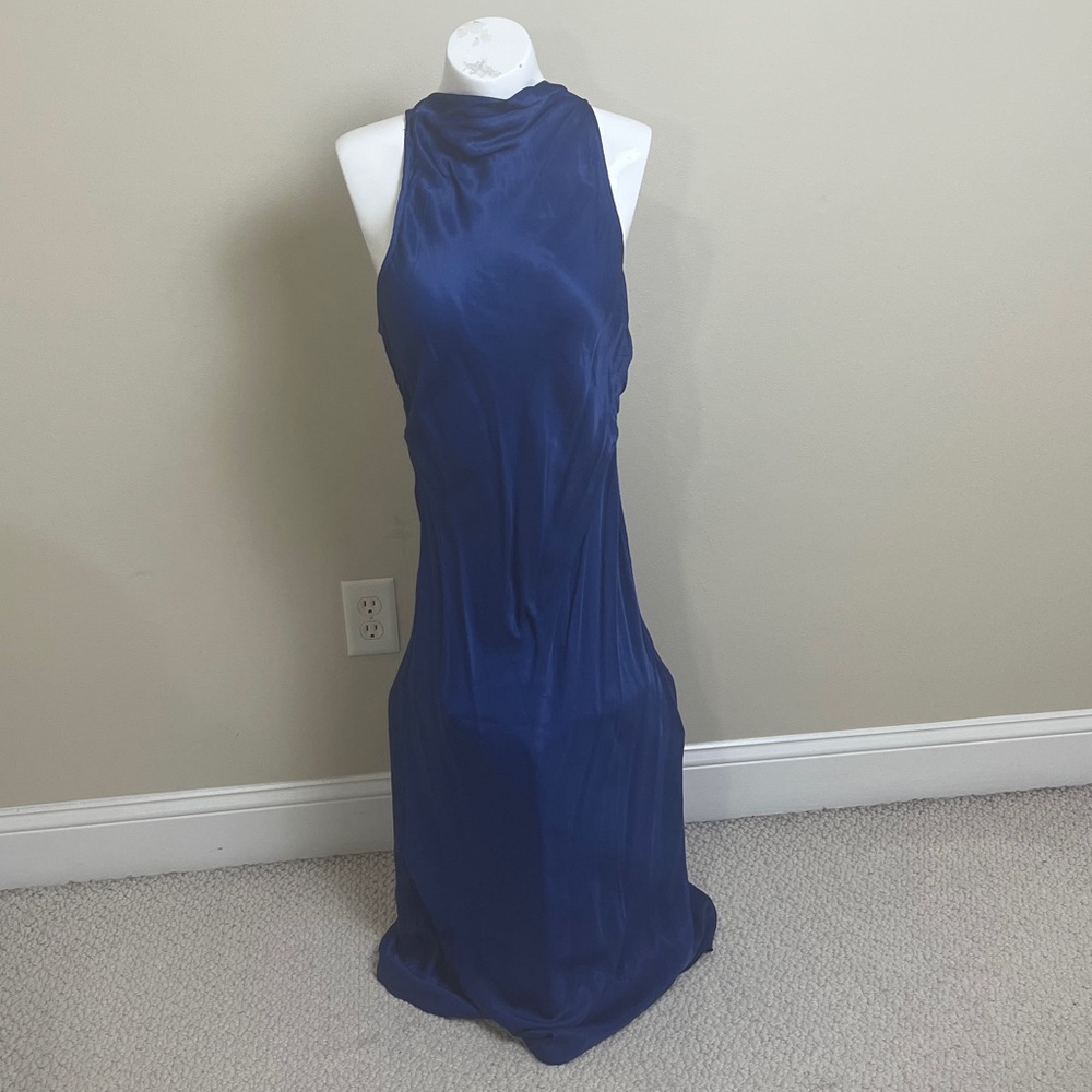 NWT Anthropologie Racerback Blue Midi Dress